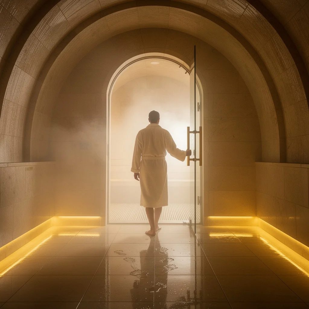 Entrée dans la salle chaude